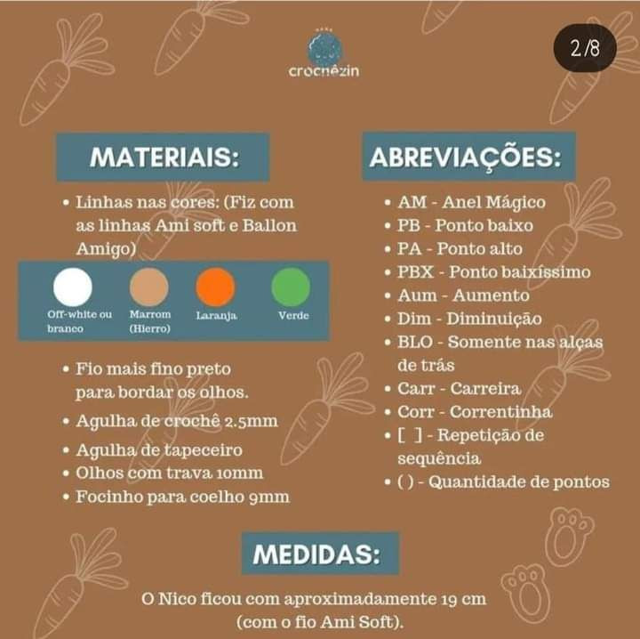 Padrão Gratuito Coelhinho Nico Amigurumi