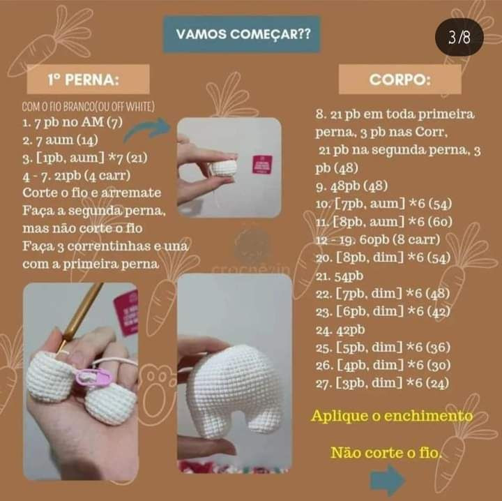 Padrão Gratuito Coelhinho Nico Amigurumi