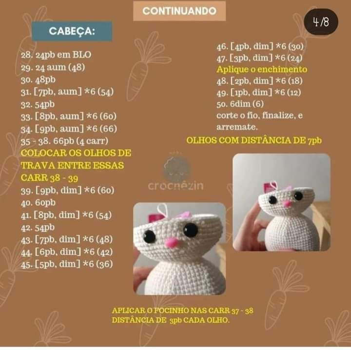 Padrão Gratuito Coelhinho Nico Amigurumi