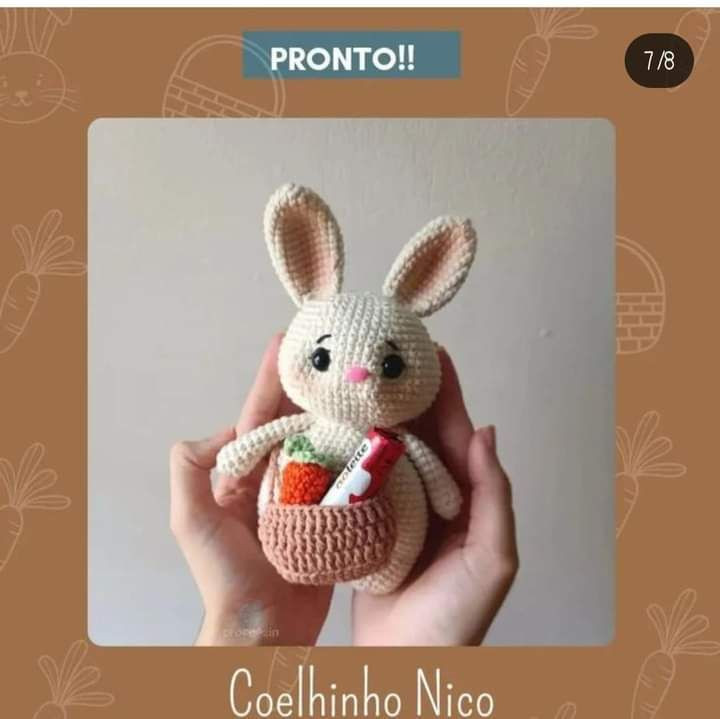 Padrão Gratuito Coelhinho Nico Amigurumi