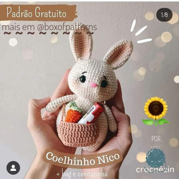 Padrão Gratuito Coelhinho Nico Amigurumi