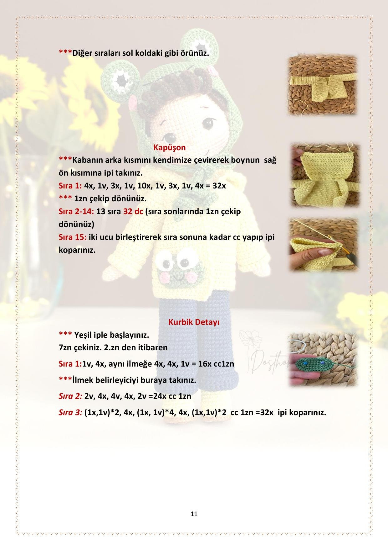 Pamir Bebek Yapılışı - Amigurumi Bébê Crochet Pattern with Frog Hoodie