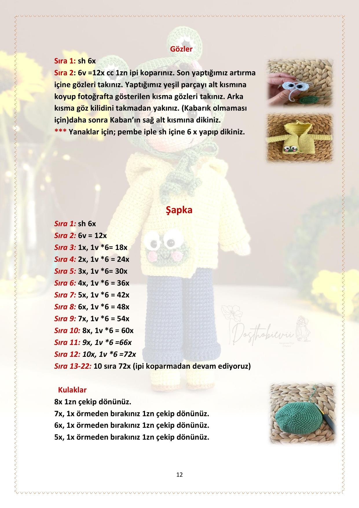 Pamir Bebek Yapılışı - Amigurumi Bébê Crochet Pattern with Frog Hoodie