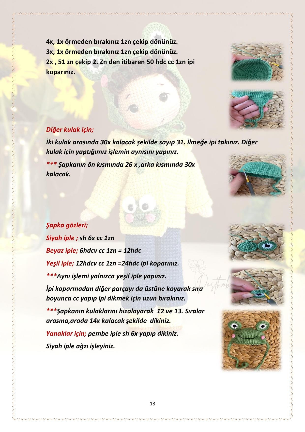 Pamir Bebek Yapılışı - Amigurumi Bébê Crochet Pattern with Frog Hoodie