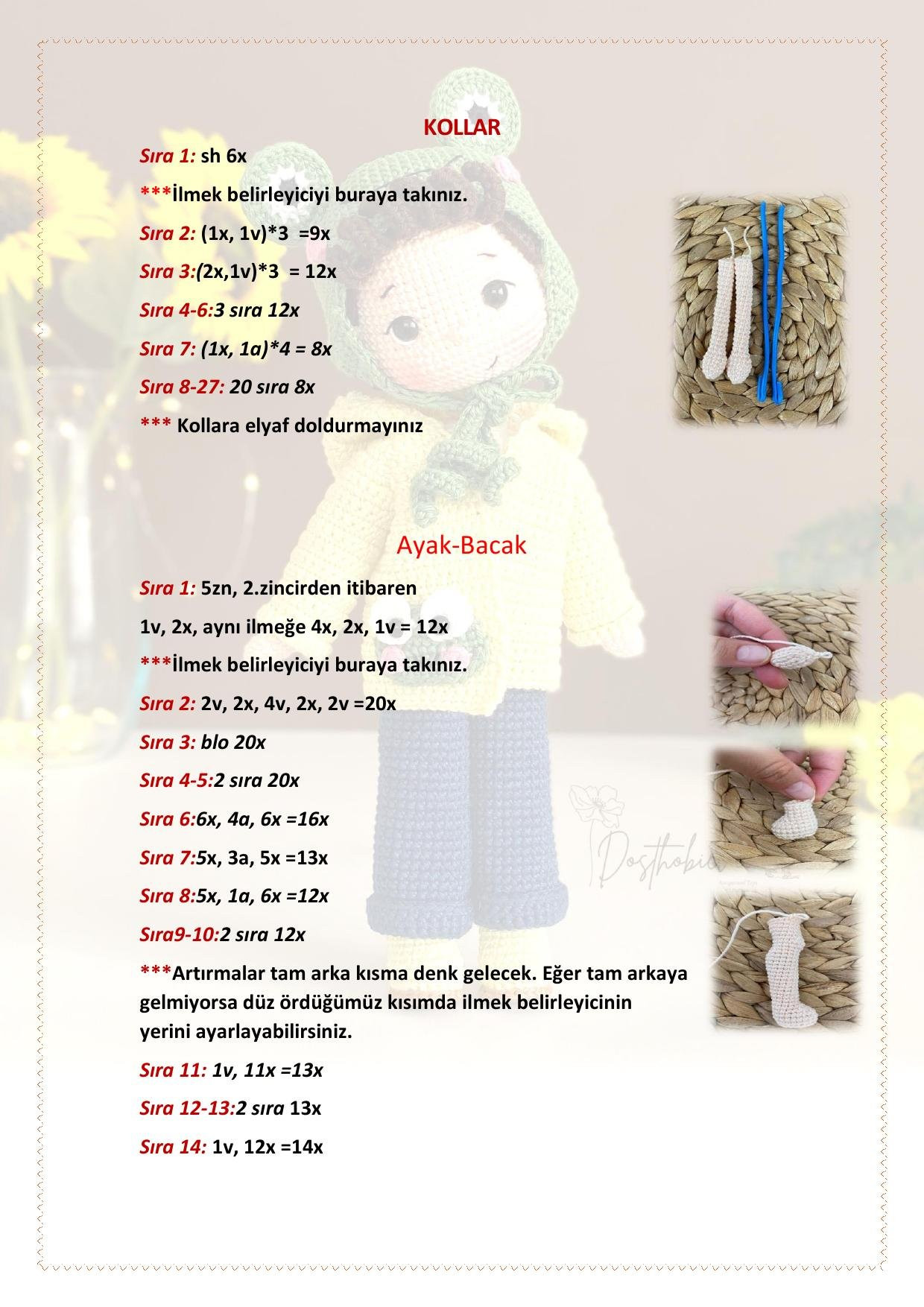 Pamir Bebek Yapılışı - Amigurumi Bébê Crochet Pattern with Frog Hoodie