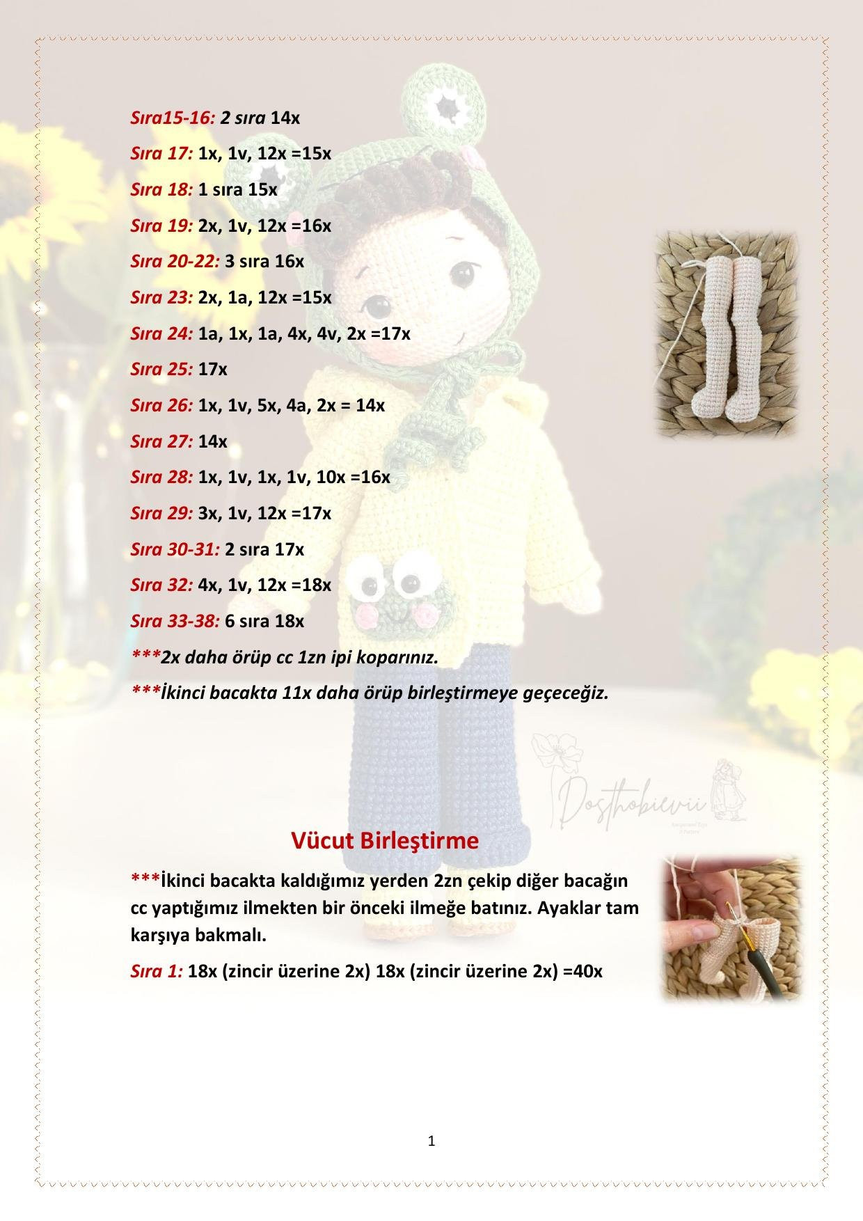 Pamir Bebek Yapılışı - Amigurumi Bébê Crochet Pattern with Frog Hoodie