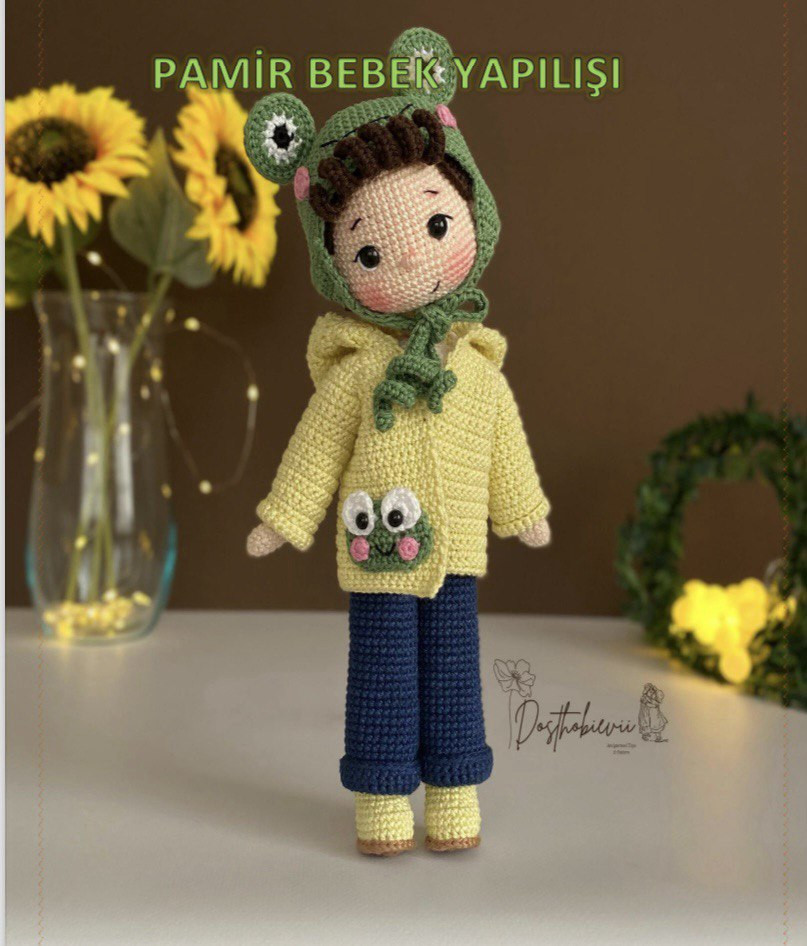 Pamir Bebek Yapılışı - Amigurumi Bébê Crochet Pattern with Frog Hoodie