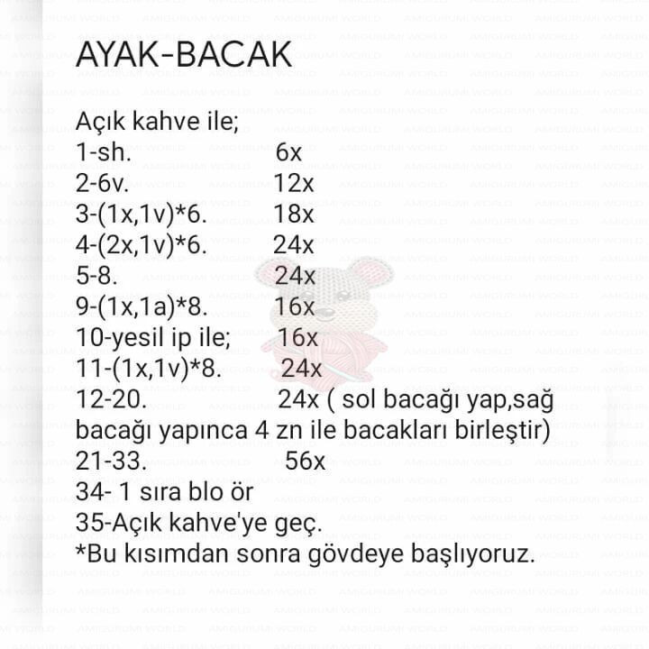 Pantolanlı Aslan Tarifi: Amigurumi Lion with Overalls Pattern