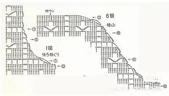 Pastel Color Block Crochet Cardigan with Sailor Collar and Bow - Detailed Stitch Chart Pattern