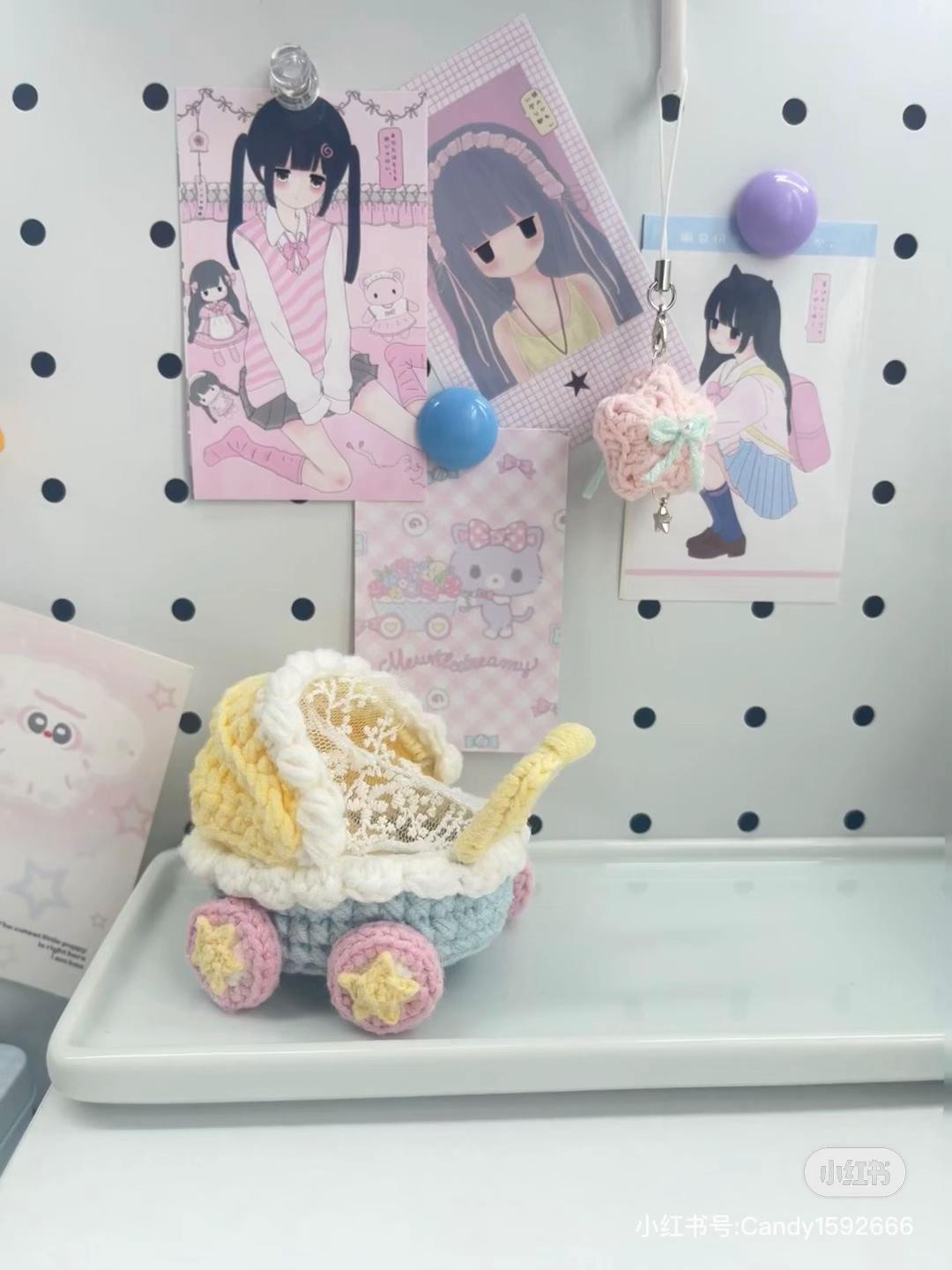 Pastel Crochet Baby Stroller Pattern with Detailed Chart