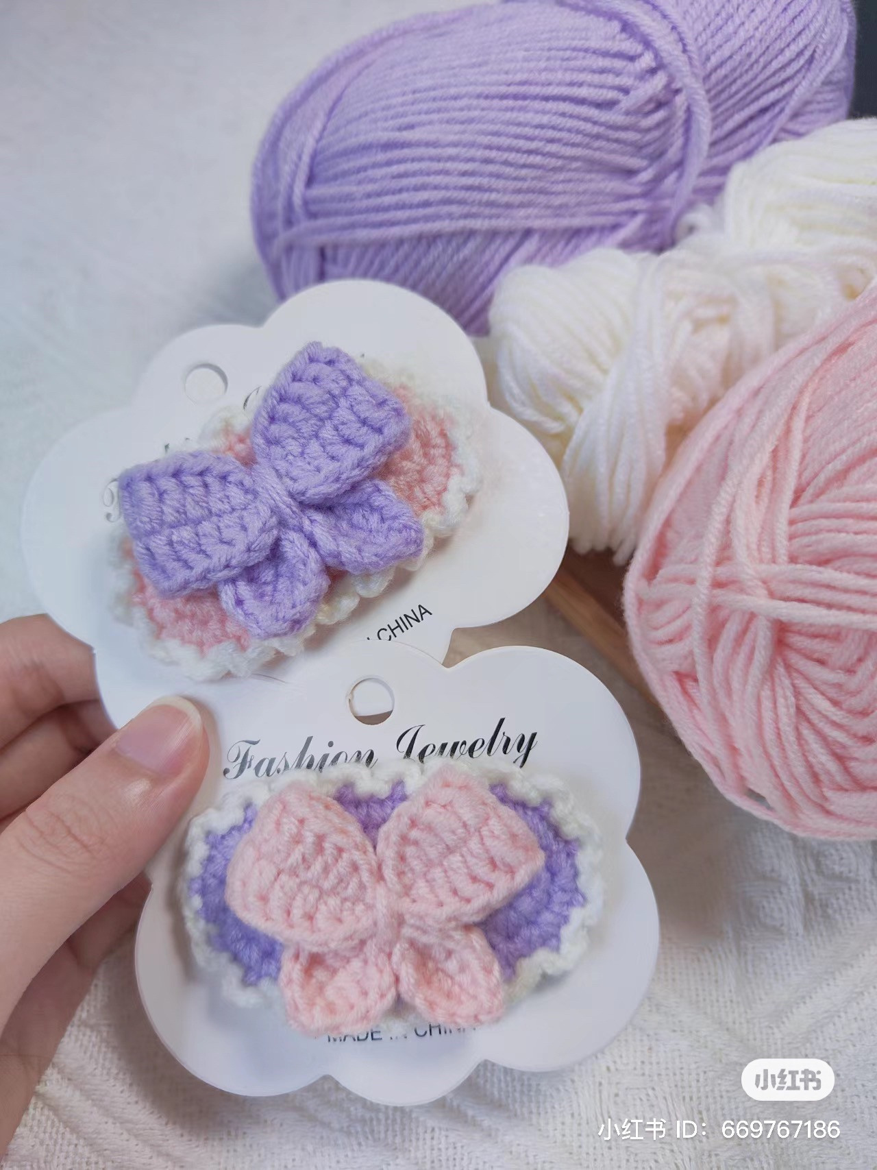 Pastel Crochet Bow Hair Clip Pattern Tutorial