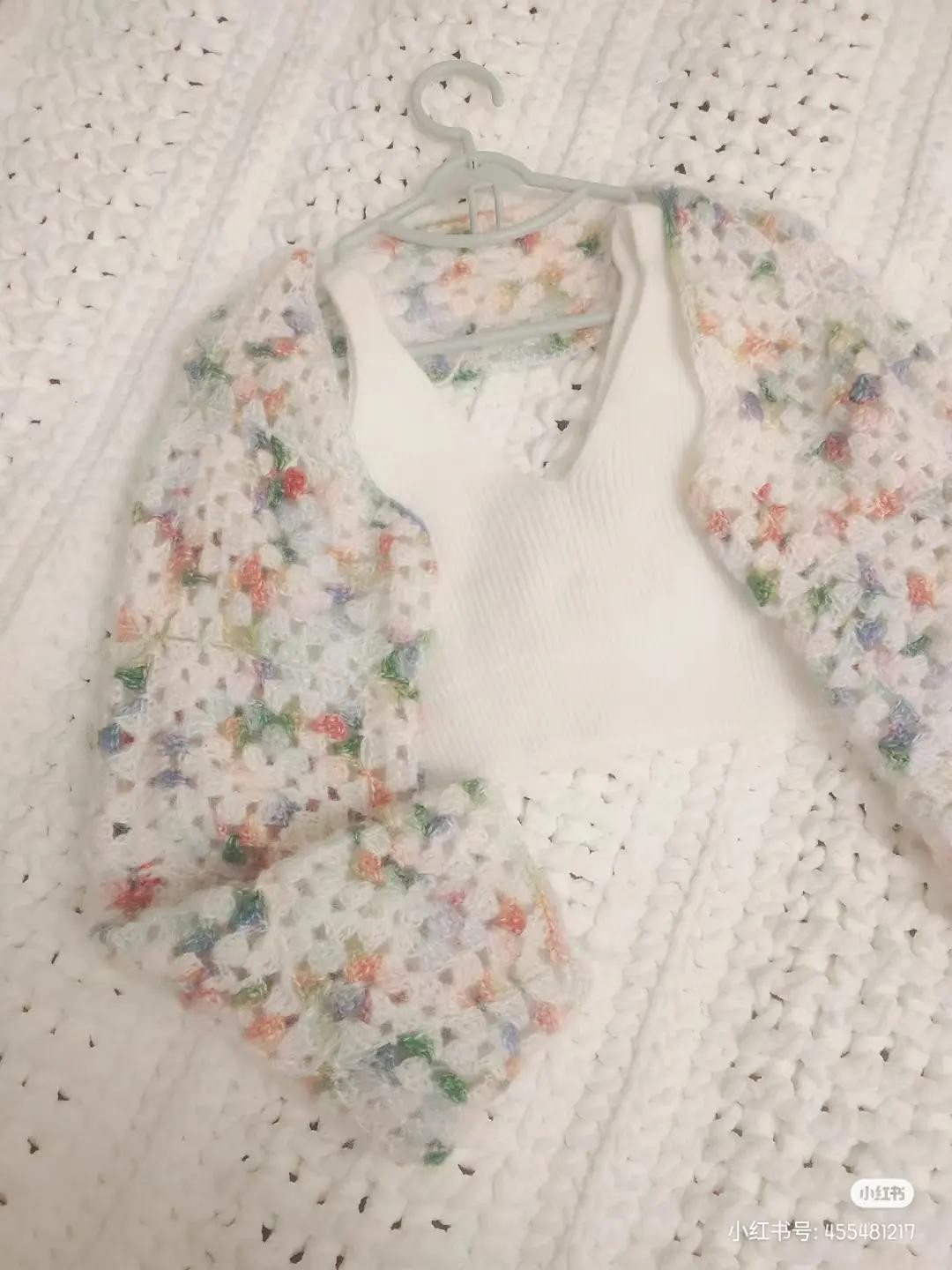 Pastel Floral Granny Square Crochet Cardigan Set Pattern with Assembly Instructions