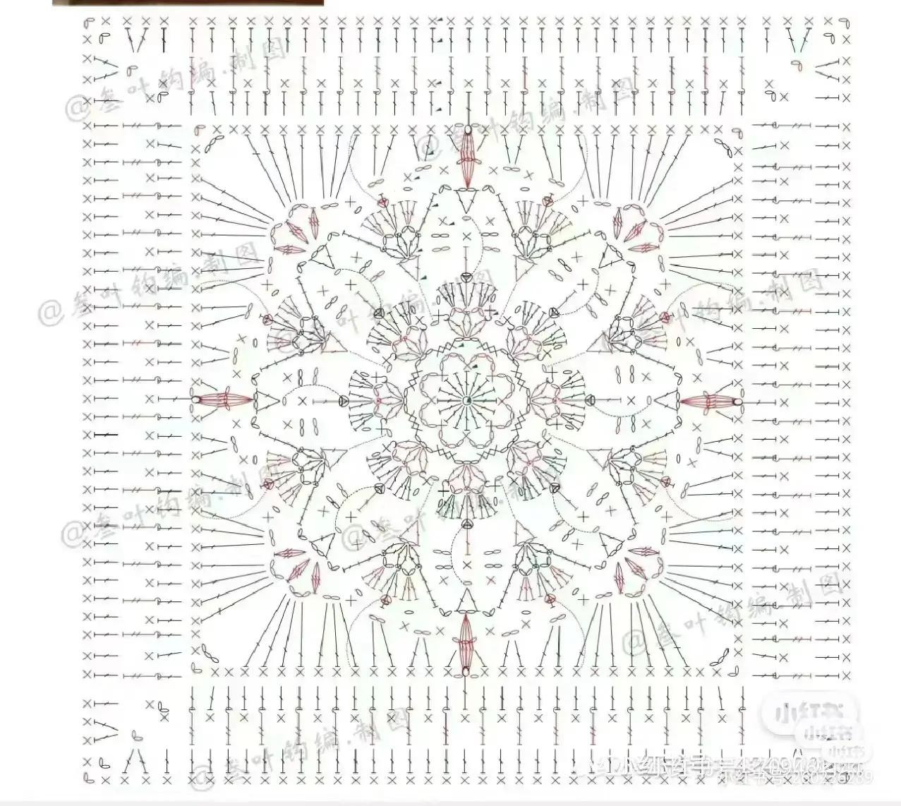 Pastel Mandala Crochet Hand Fan with Detailed Pattern Chart