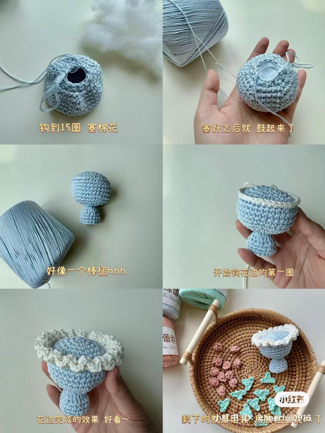 Pastel Mini Flower Bouquet Crochet Chart