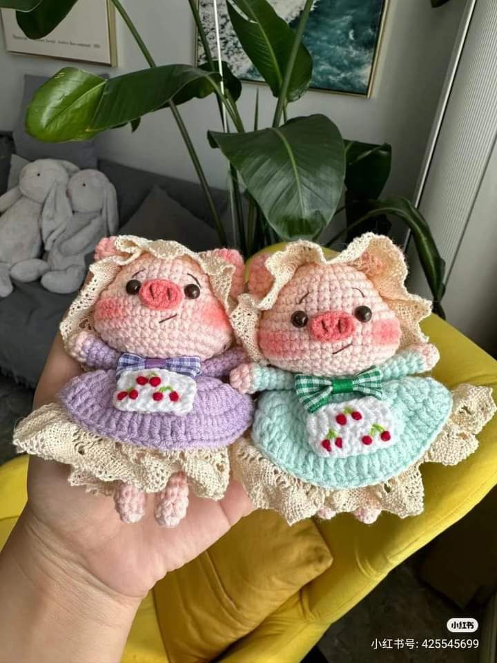 Pastel Pig Amigurumi Doll Crochet Pattern