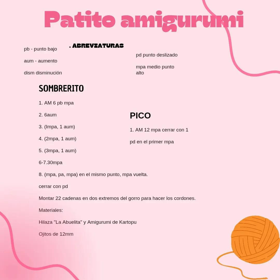 Patito amigurumi amarillo con sombrero marrón