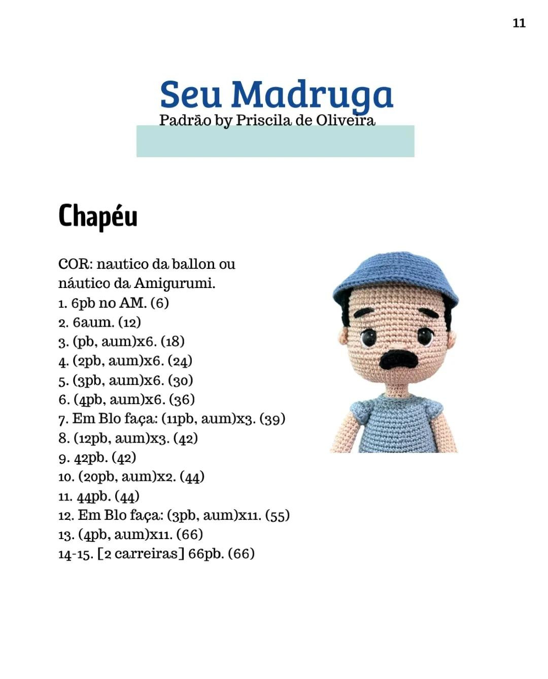 Patrão Seu Madruga - Amigurumi Chaplin