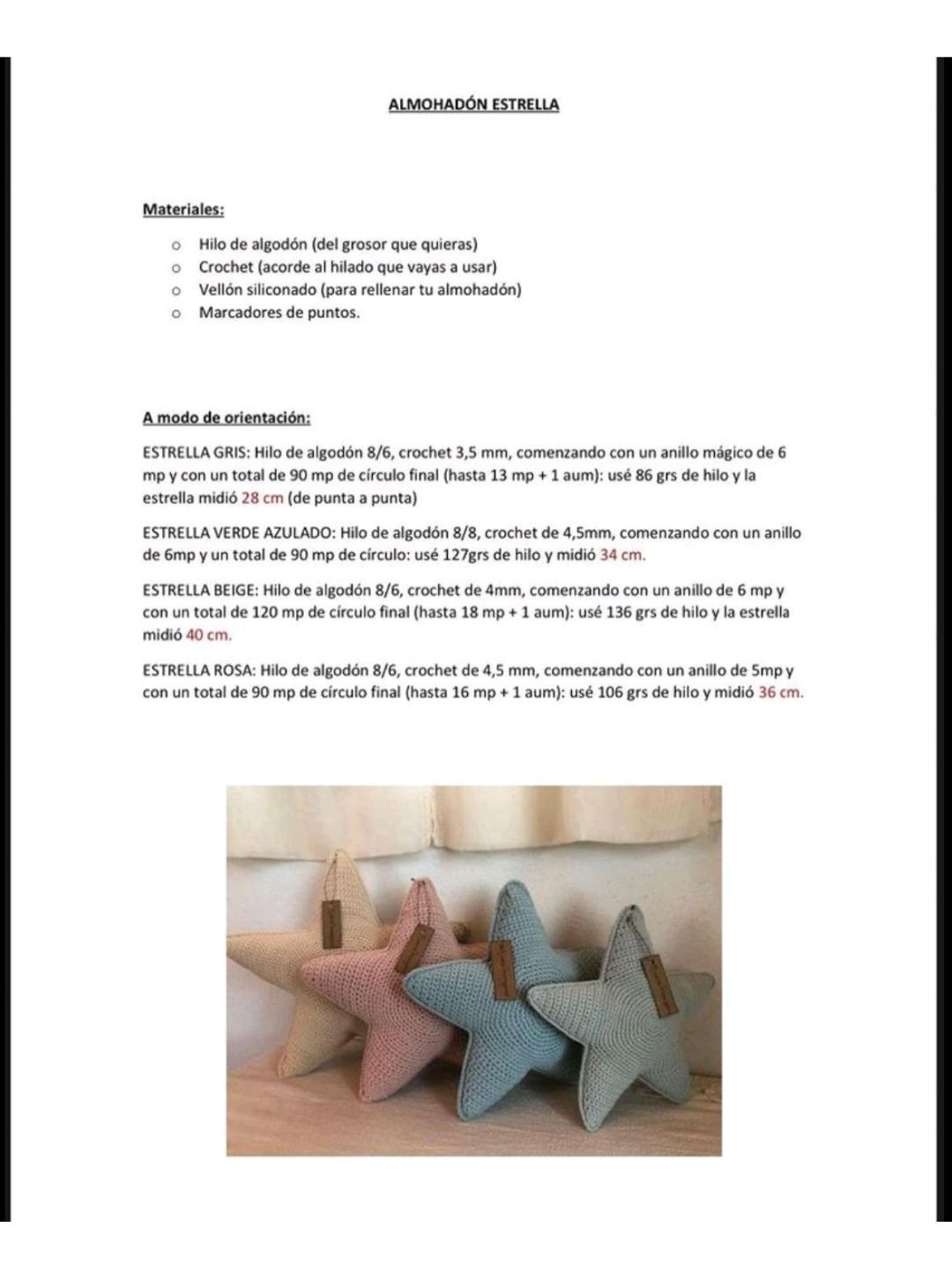 Patrón Almohadón Estrella Crochet