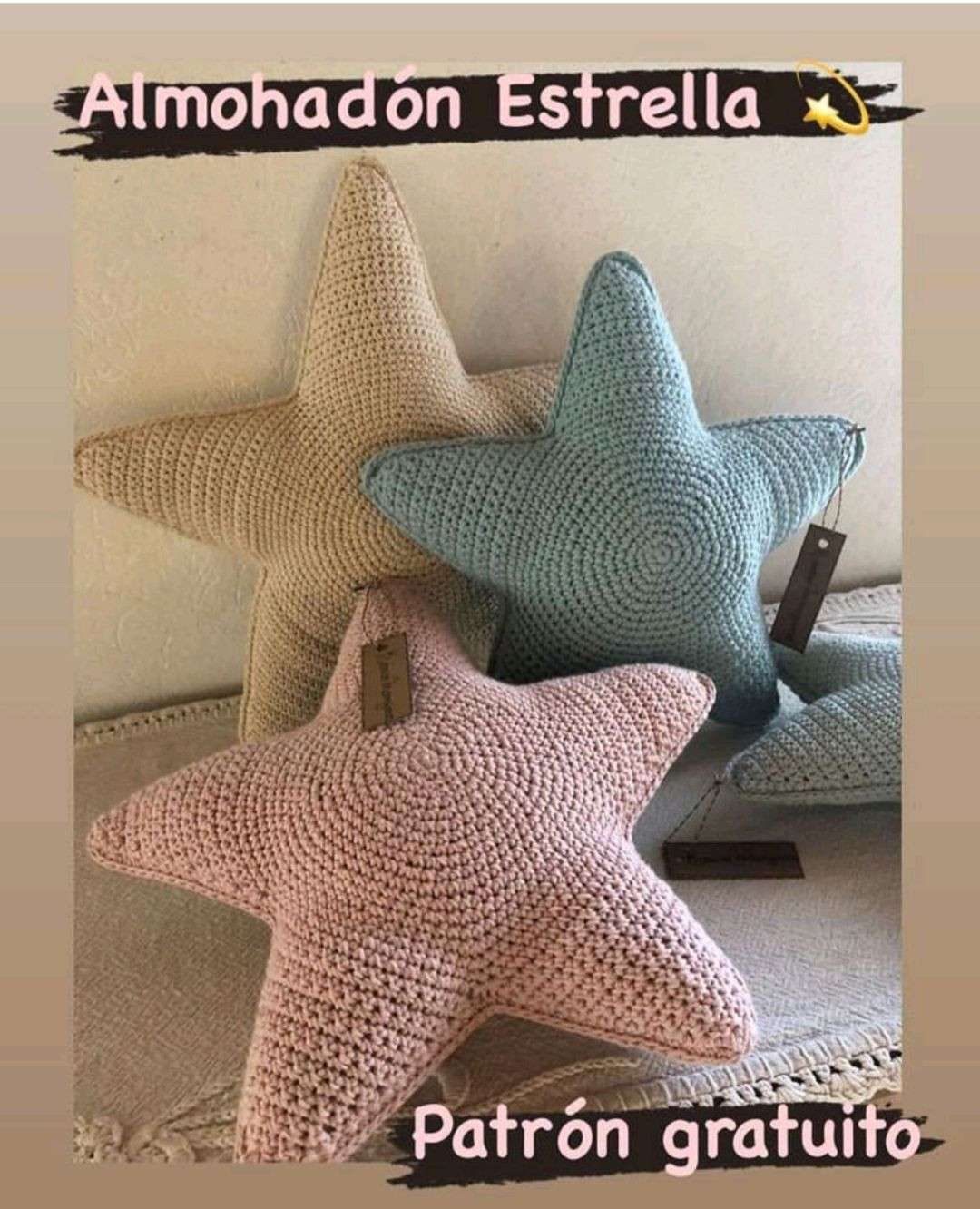Patrón Almohadón Estrella Crochet