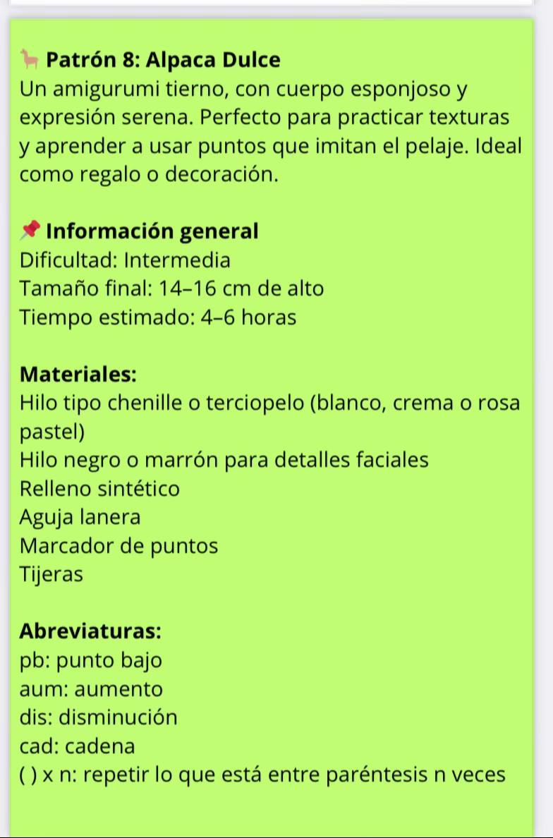 Patrón Alpaca Dulce: Amigurumi Rosa Suave
