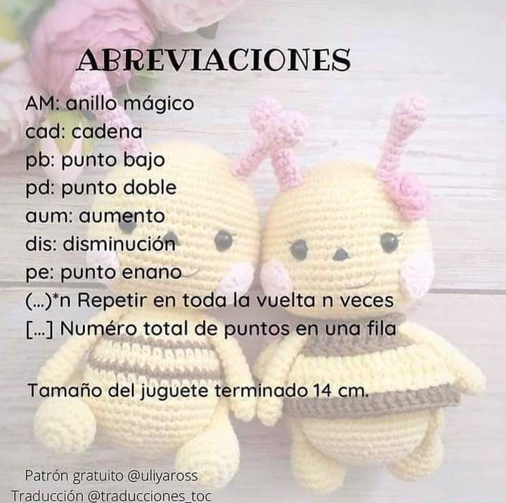 Patrón Amigurumi Abeja Bebés: Cabeza, Cuerpo y Alas