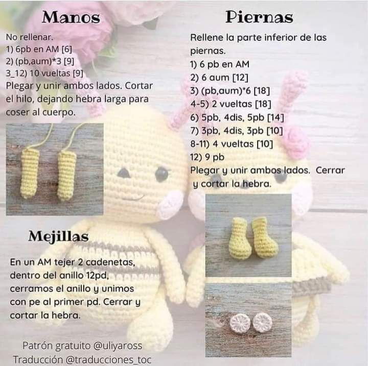 Patrón Amigurumi Abeja Bebés: Cabeza, Cuerpo y Alas