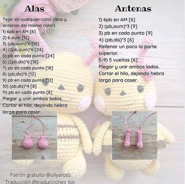 Patrón Amigurumi Abeja Bebés: Cabeza, Cuerpo y Alas