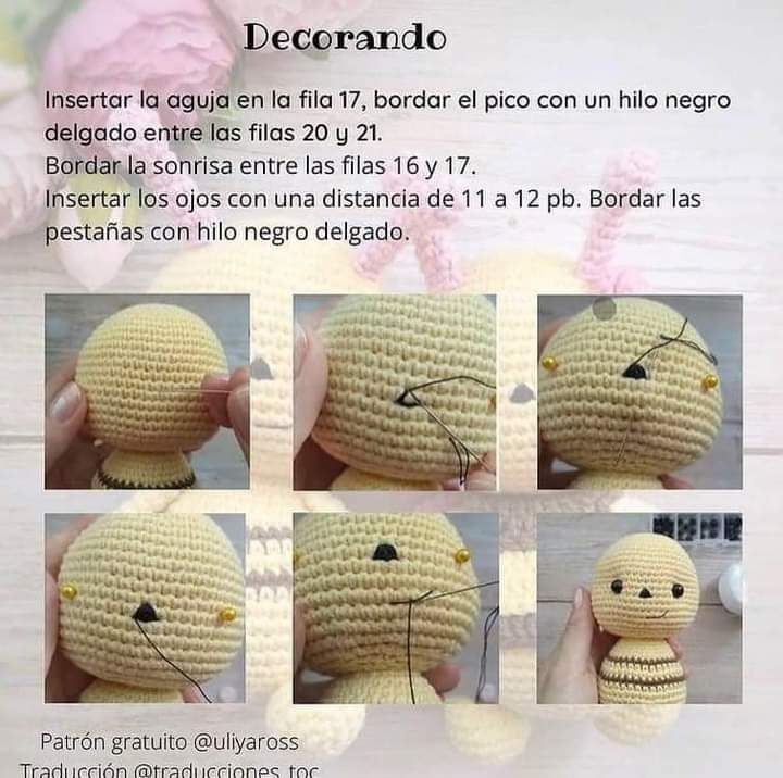 Patrón Amigurumi Abeja Bebés: Cabeza, Cuerpo y Alas