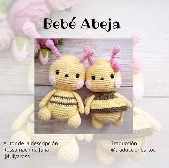 Patrón Amigurumi Abeja Bebés: Cabeza, Cuerpo y Alas