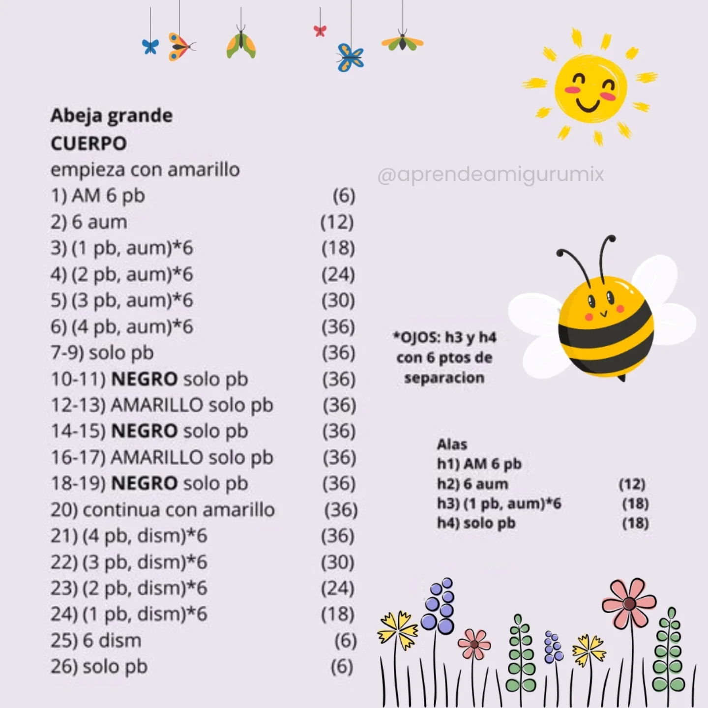 Patrón Amigurumi Abejita Llavero: Guía Paso a Paso para Móc