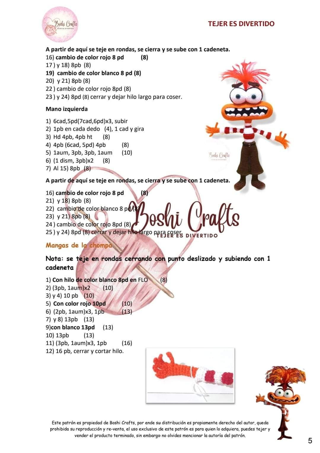 Patrón Amigurumi Ansiedad (Intensamente 2) - Boshi Crafts