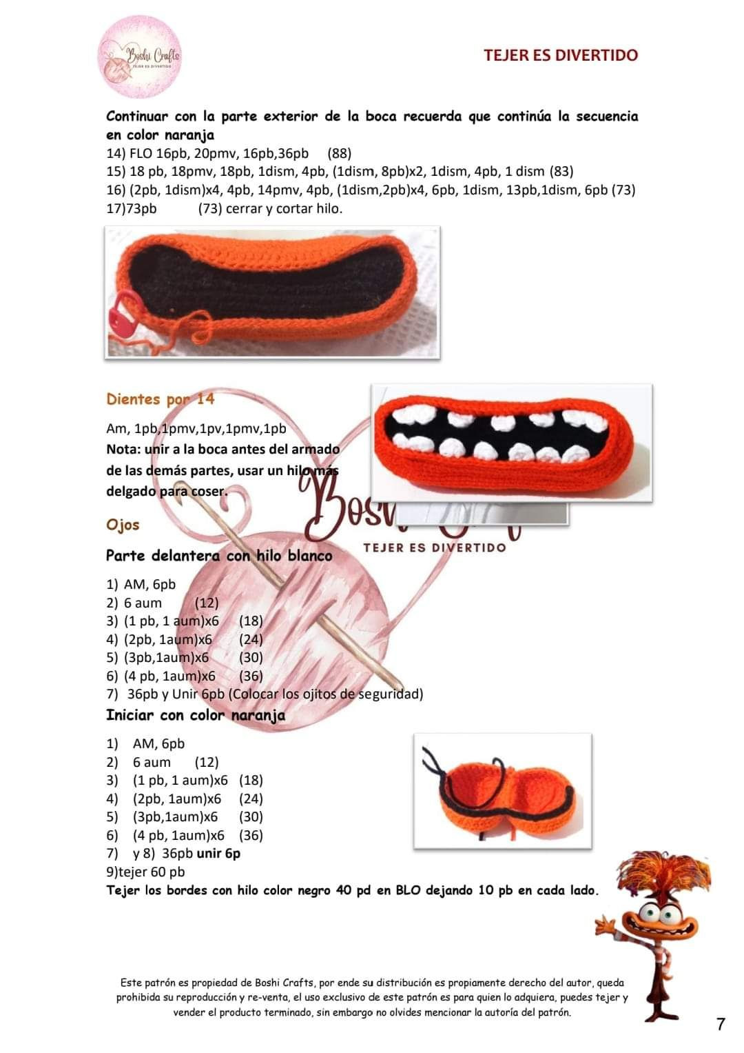 Patrón Amigurumi Ansiedad (Intensamente 2) - Boshi Crafts