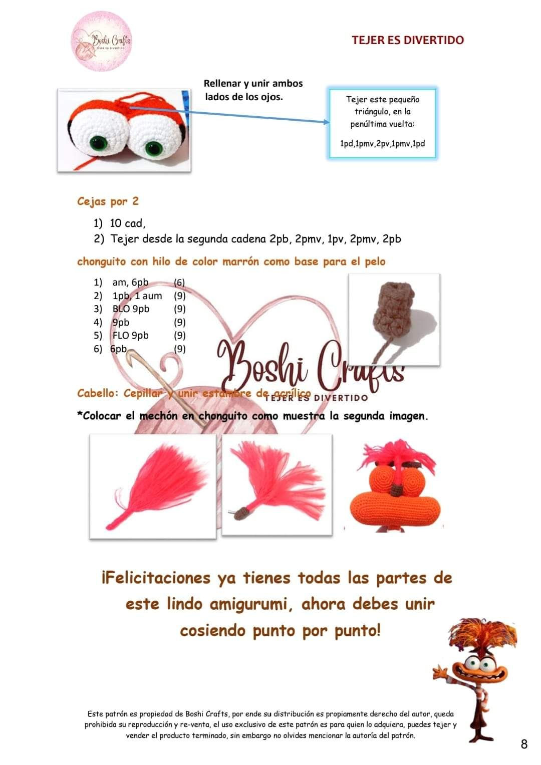 Patrón Amigurumi Ansiedad (Intensamente 2) - Boshi Crafts