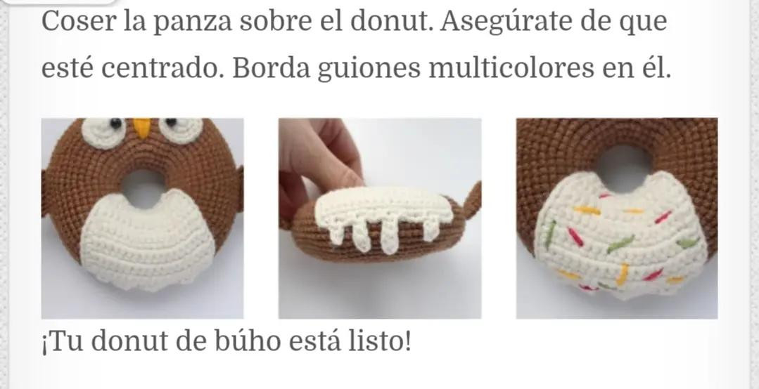 Patrón Amigurumi Búho Donut Gratis: Guía paso a paso con materiales y abreviaturas
