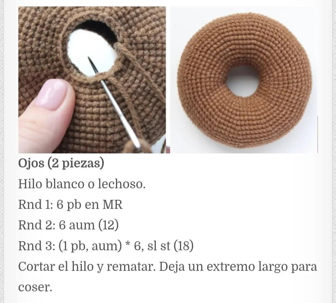 Patrón Amigurumi Búho Donut Gratis: Guía paso a paso con materiales y abreviaturas