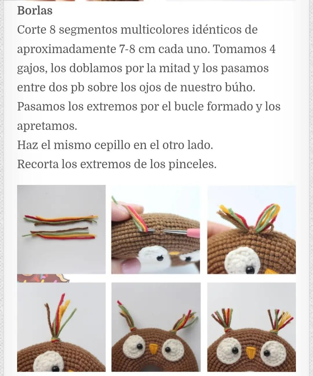 Patrón Amigurumi Búho Donut Gratis: Guía paso a paso con materiales y abreviaturas