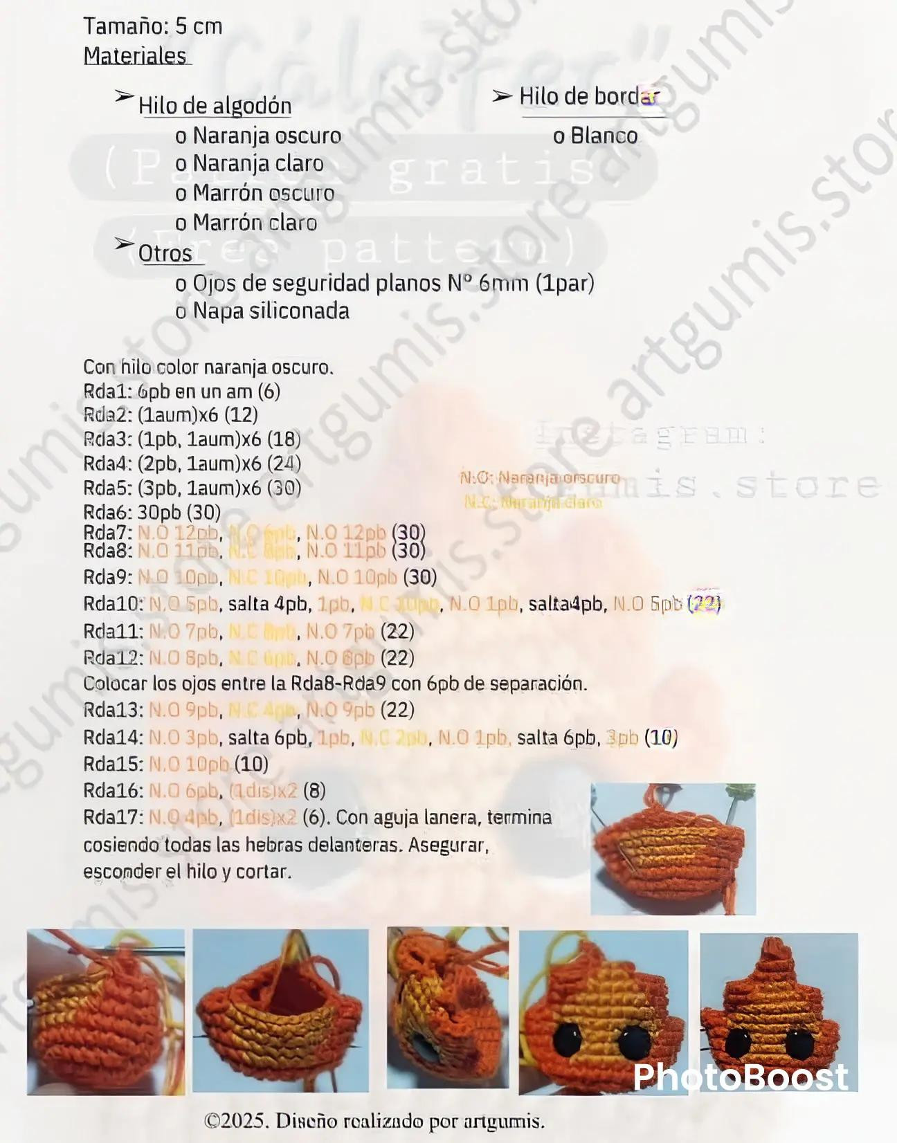 Patrón Amigurumi Calcifer: Llama Naranja de Howl