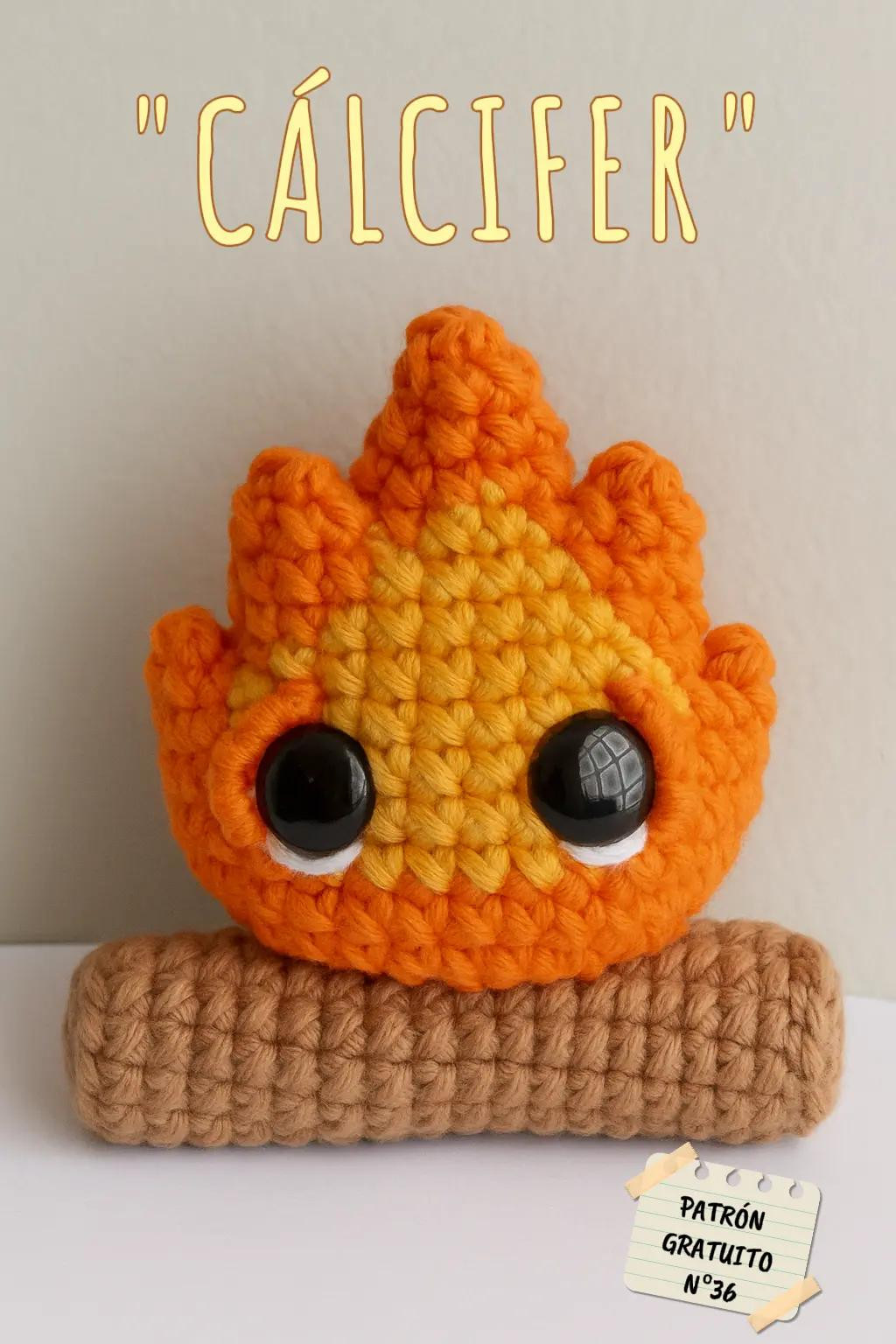 Patrón Amigurumi Calcifer: Llama Naranja de Howl