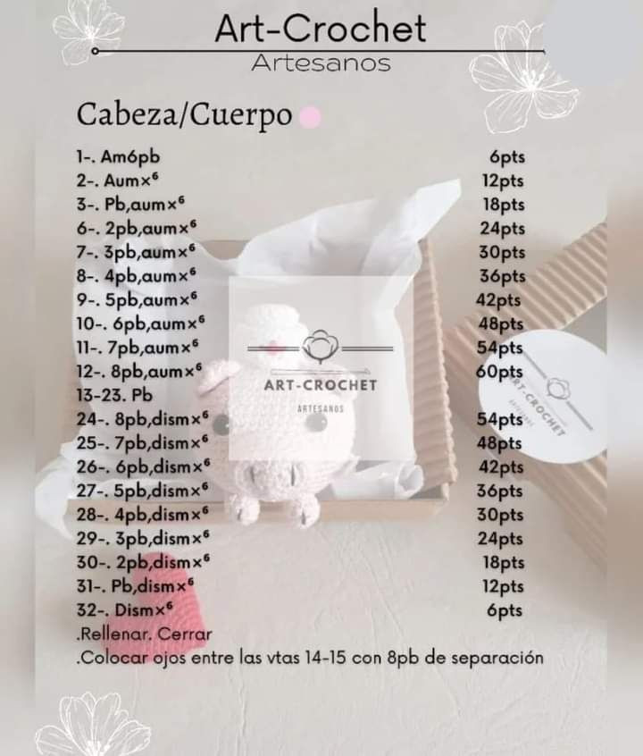 Patrón Amigurumi Cerdito Gratis