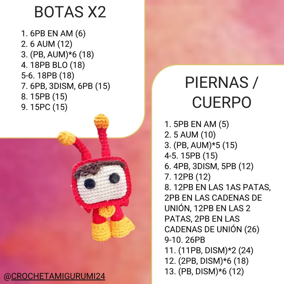 Patrón Amigurumi Chapulín Colorado: Guía Paso a Paso