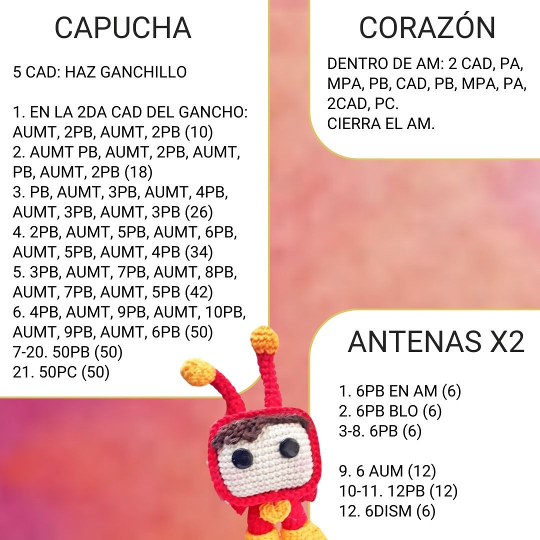 Patrón Amigurumi Chapulín Colorado: Guía Paso a Paso