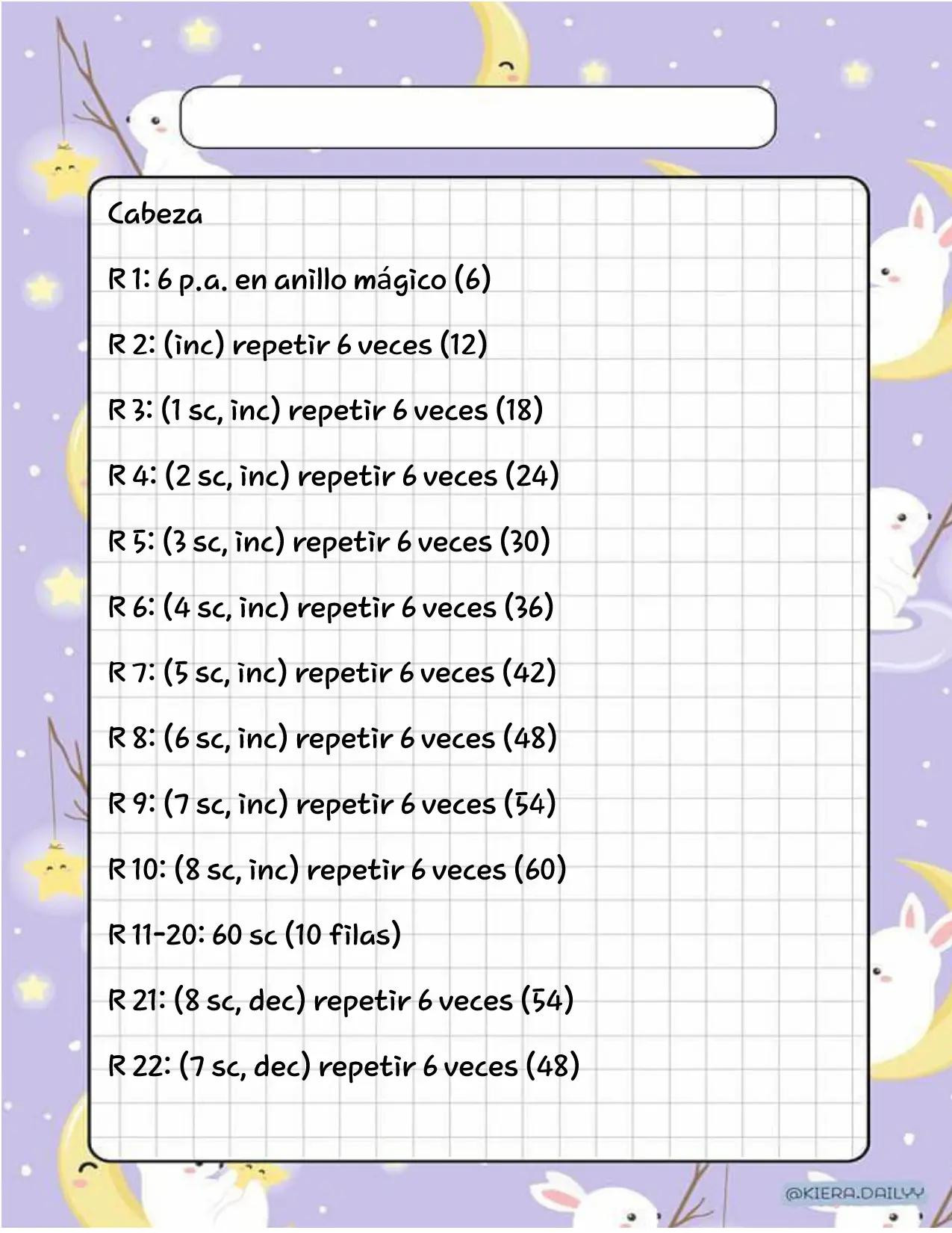 Patrón Amigurumi Coneja Blanca con Vestido Morado y Nudo