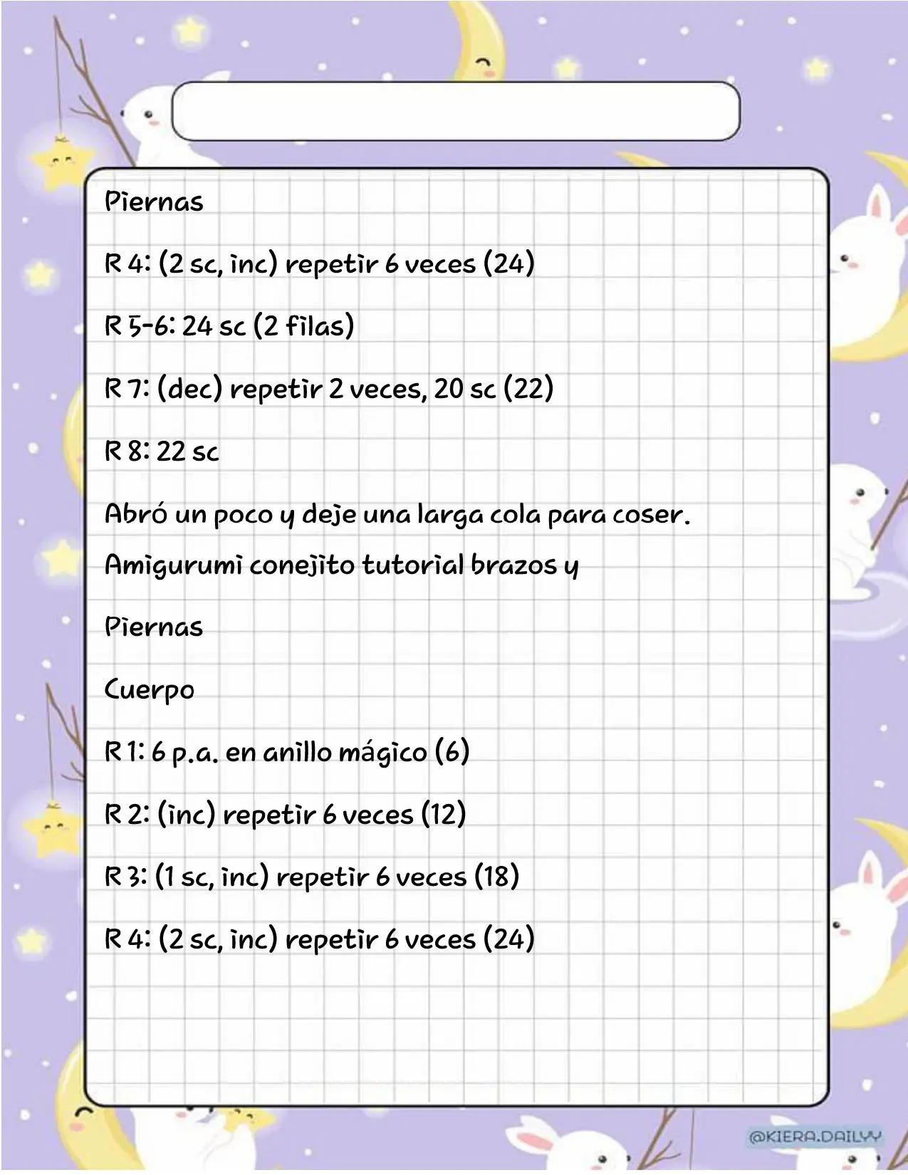 Patrón Amigurumi Coneja Blanca con Vestido Morado y Nudo