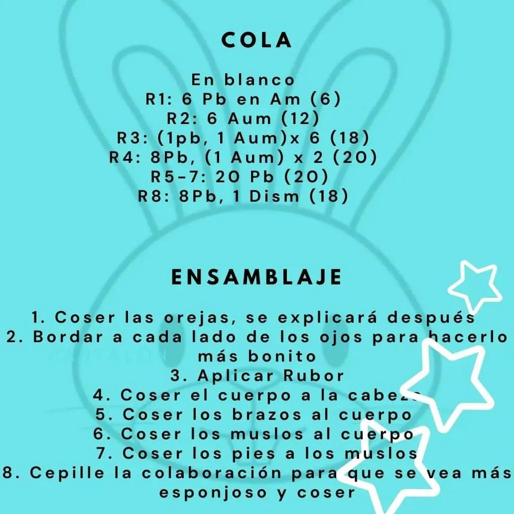 Patrón Amigurumi Conejito Blanco y Verde con Flores