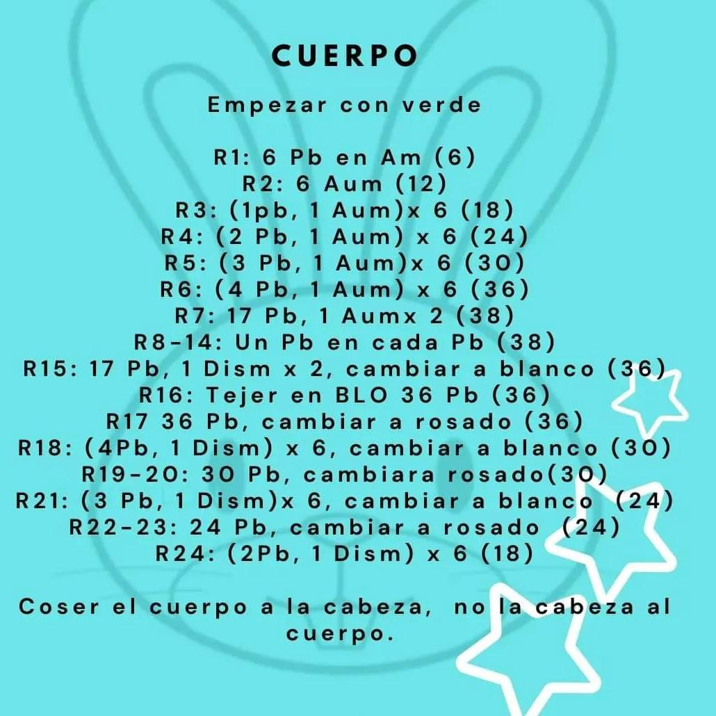 Patrón Amigurumi Conejito Blanco y Verde con Flores