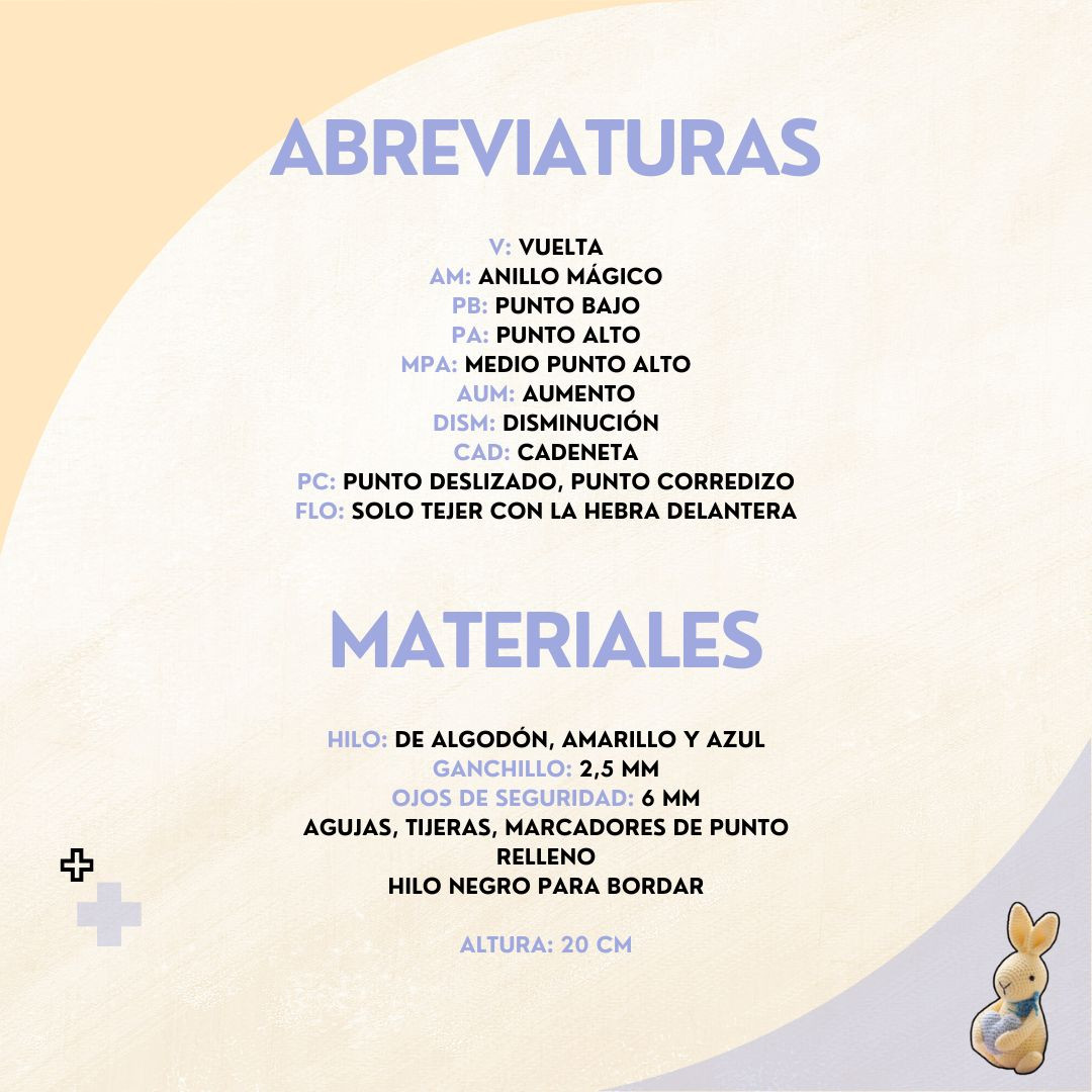 Patrón Amigurumi Conejito de Pascua Azul y Amarillo