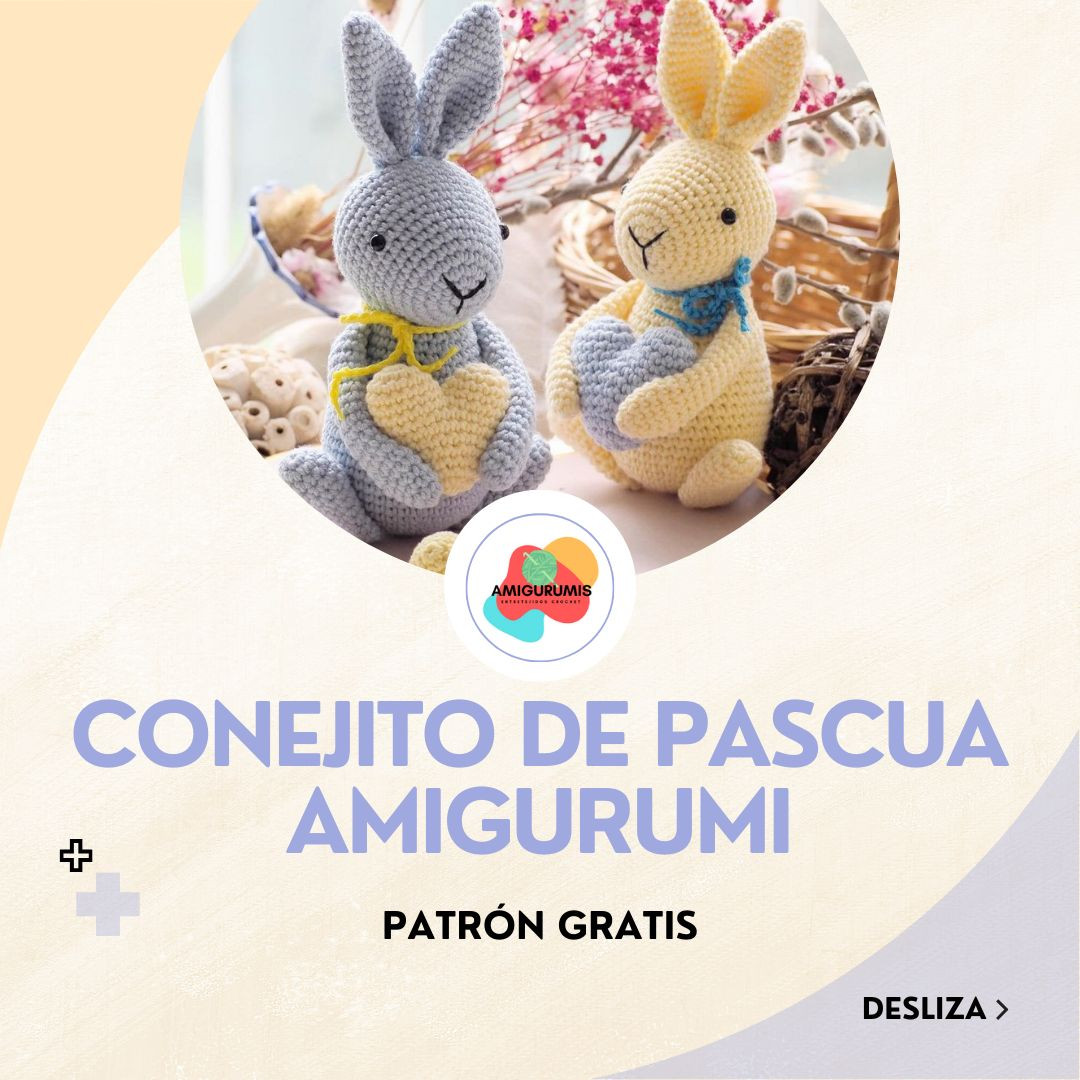 Patrón Amigurumi Conejito de Pascua Azul y Amarillo
