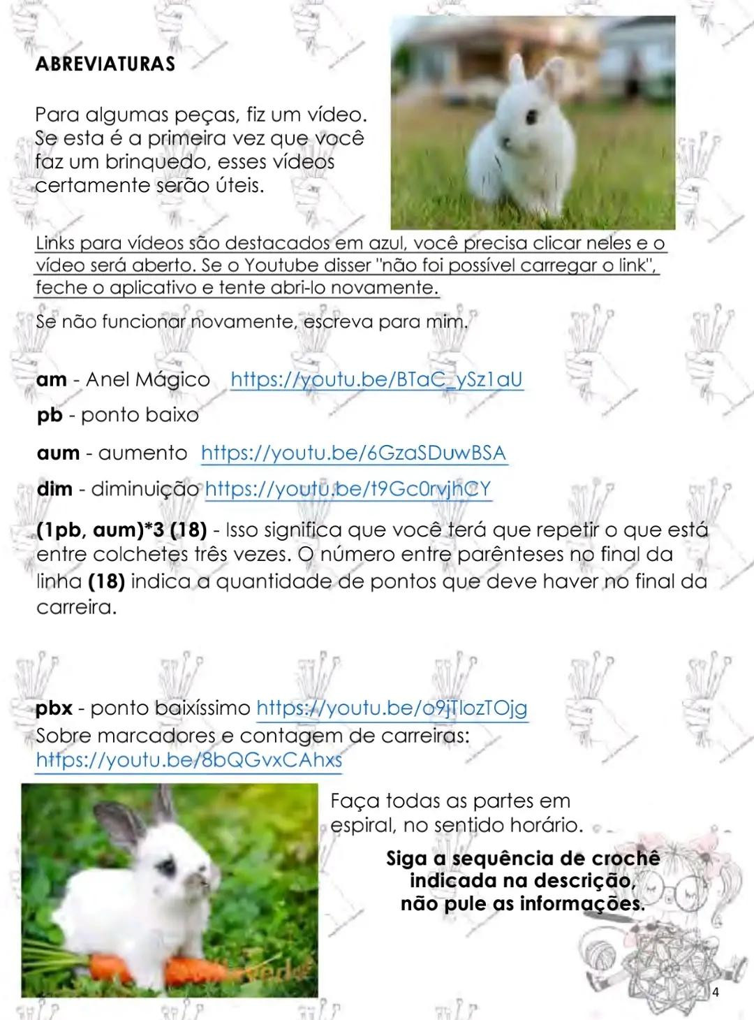 Patrón Amigurumi Conejito Tejido a Crochet con Fio Plush