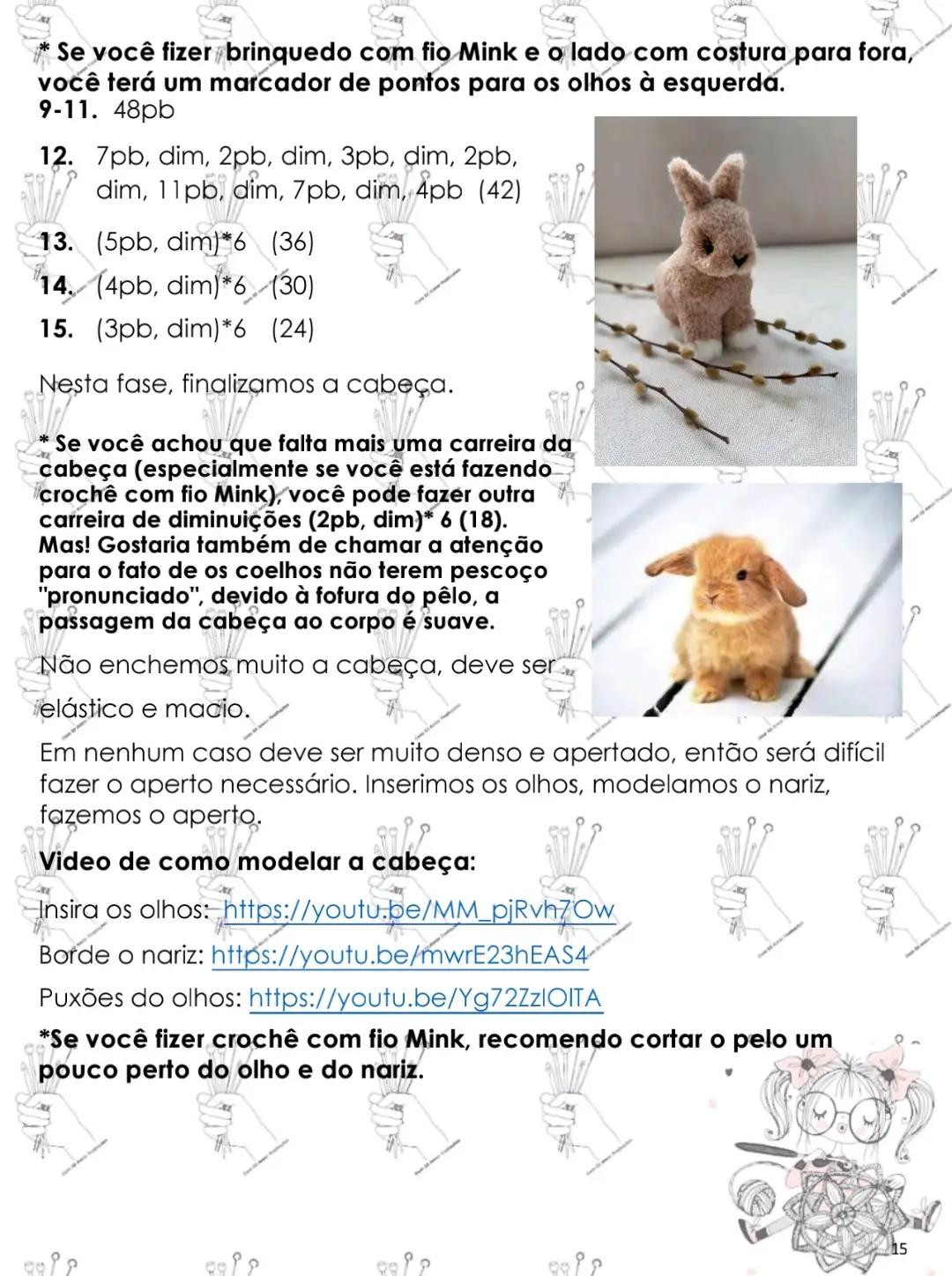 Patrón Amigurumi Conejito Tejido a Crochet con Fio Plush