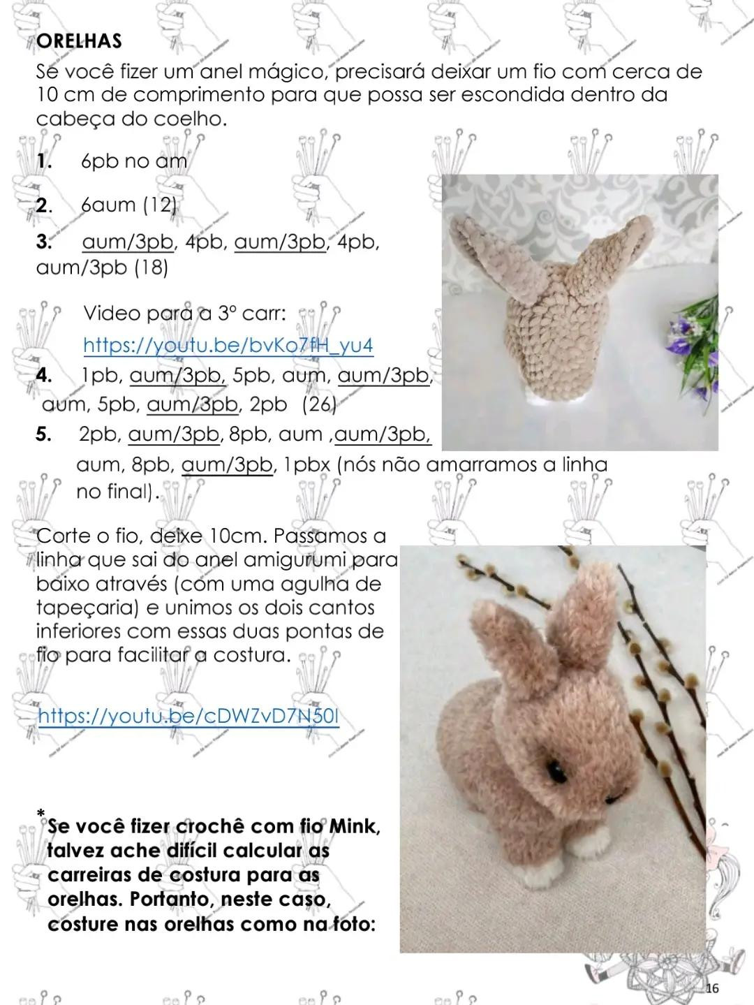 Patrón Amigurumi Conejito Tejido a Crochet con Fio Plush